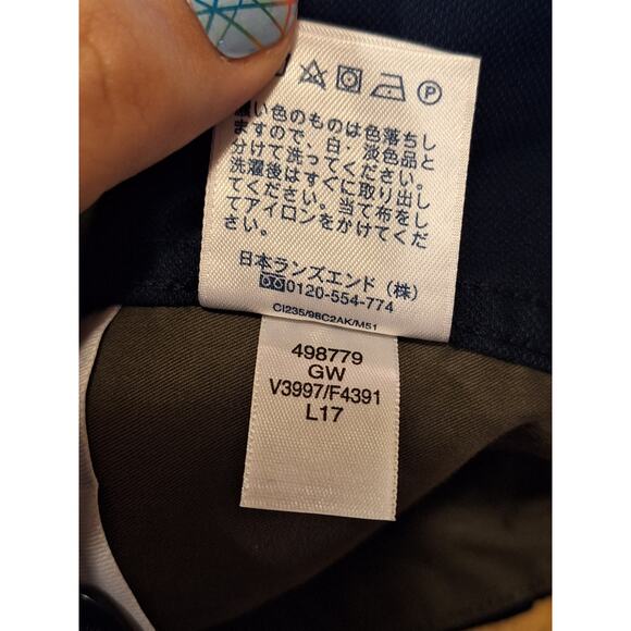 Lands' End Men's 37 Blue Navy Traditional Fit No Iron Chino Shorts 9" Inseam - Picture 8 of 9